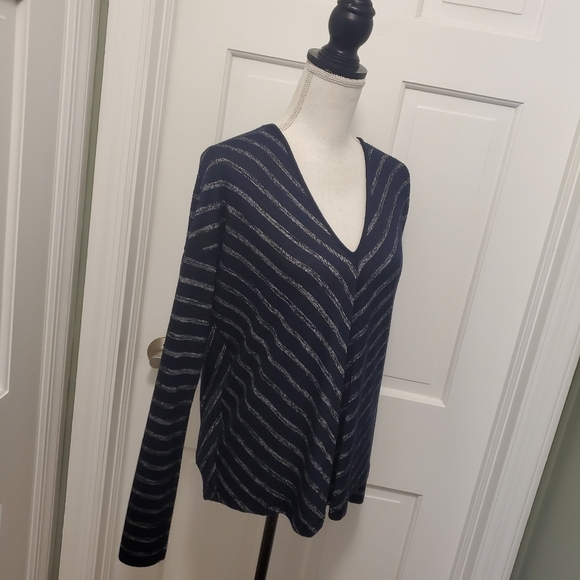 Rag & Bone Striped Hudson Vee Long Sleeve Knit Top Size SP - Picture 6 of 10